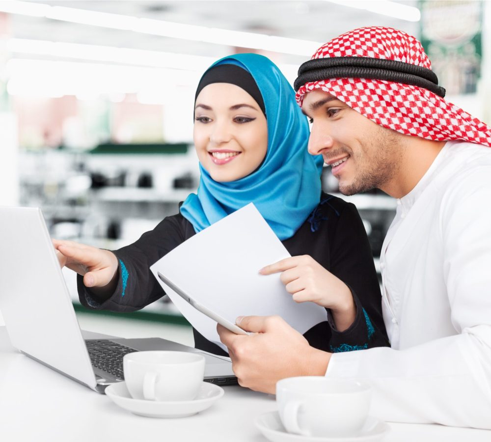 Arabic business people working in office